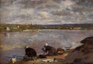 Eugène Boudin - Laundresses on the Banks of the Touques XIV