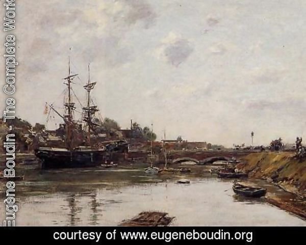 Eugène Boudin - View of La Touques