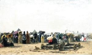 Eugène Boudin - Beach Scene at Trouville