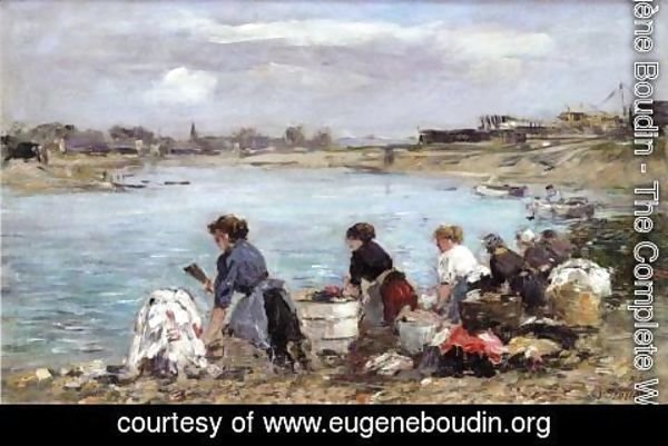 Eugène Boudin - Laundresses on the Banks of the Touques 2