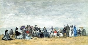 Eugène Boudin - Beach Scene at Trouville II