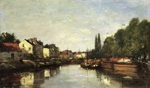 Eugène Boudin - Brussels, the Louvain Canal