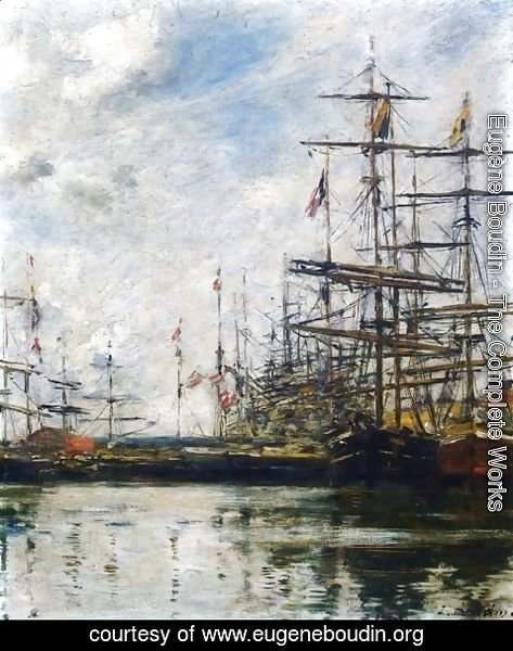 Eugène Boudin - The Port, Ships at Dock