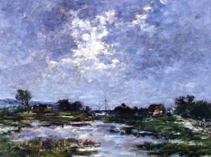 Eugène Boudin - Moonlight on the Marshes, The Toques