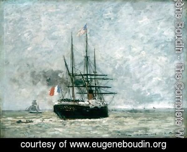 Eugène Boudin - Leaving Port