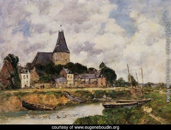 Quillebeuf, View of the Church from the Canal