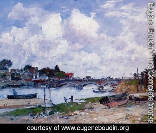 Eugène Boudin - The Bridge over the Toques at Deauville 1895