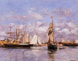Eugène Boudin - The Port of Le Havre at Sunset 1882