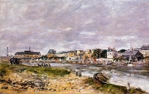 The Port of Trouville the Market Place and the Ferry 1884