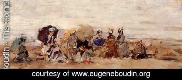 Eugène Boudin - Trouville Beach Scene 1874