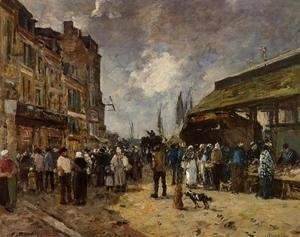 Eugène Boudin - Trouville Fish Market 1871