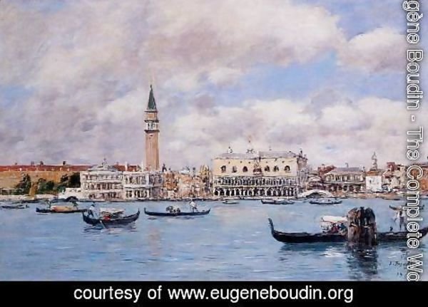 Eugène Boudin - Venice the Cam[panile the Ducal Palace and the Piazetta 1895