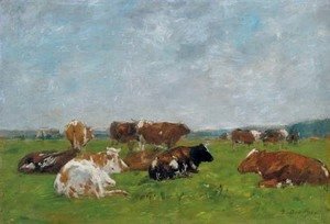 Eugène Boudin - Vaches au paturage
