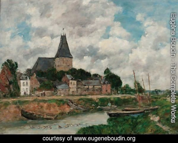 Quillebeuf, L'Eglise Vue Du Canal