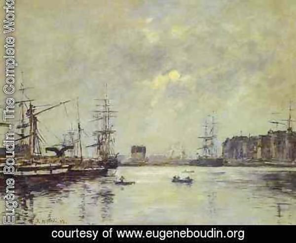 Eugène Boudin - The Port of Ke Havre (Dock of La Barre)