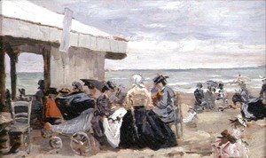 Eugène Boudin - A Beach Scene