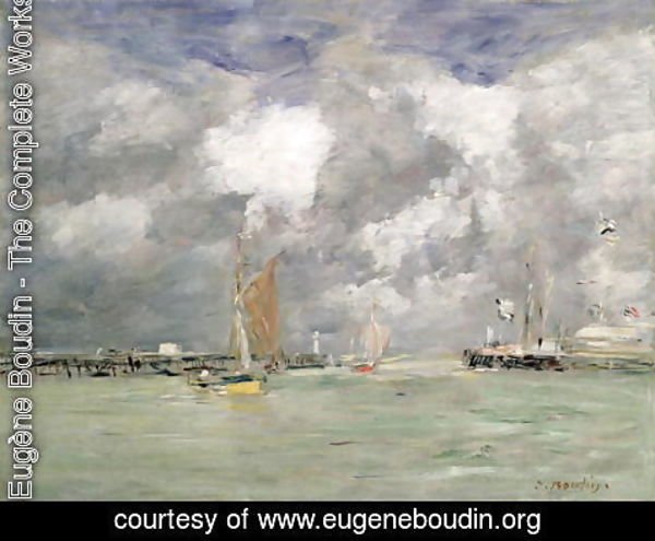 Eugène Boudin - High Tide at Trouville c.1892-96