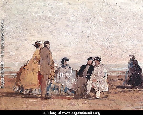 On the Beach at Trouville c.1865