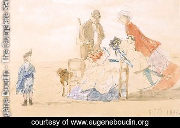 Eugène Boudin - Plage de Trouville 1866