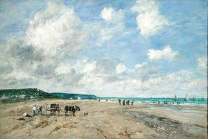 Eugène Boudin - The Beach at Tourgeville 1893