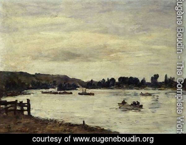 Eugène Boudin - The Seine near Rouen 1895