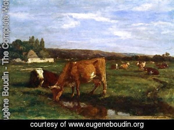 Eugène Boudin - The Valley of the Touques c.1858-62