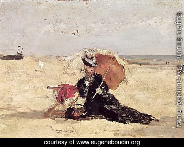 Woman with a Parasol on the Beach 1880