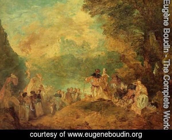 Eugène Boudin - The Pilgrimage to Cythera (after Watteau)