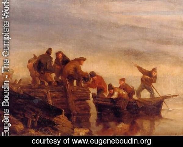 Eugène Boudin - Fishermen by the Water