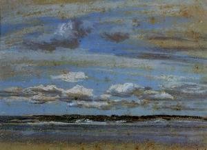 Eugène Boudin - White Clouds over the Estuary