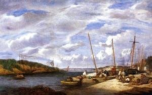 Eugène Boudin - Douarnenez, Fishing Boats at Dockside