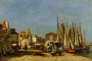 Eugène Boudin - Honfleur, the Quarantine Dock and the Cattle Market