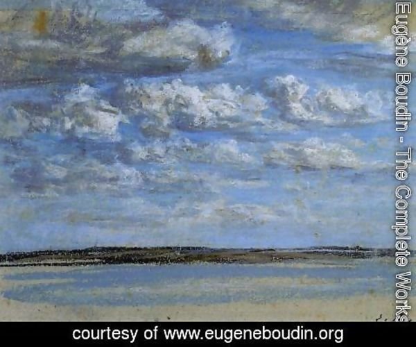 Eugène Boudin - White Clouds, Blue Sky