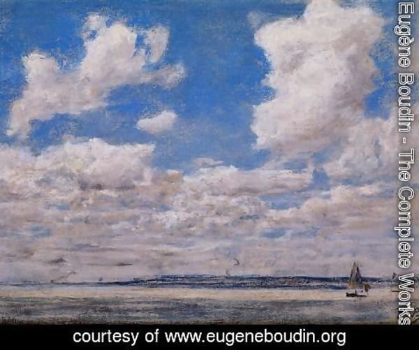 Eugène Boudin - Seascape with Large Sky