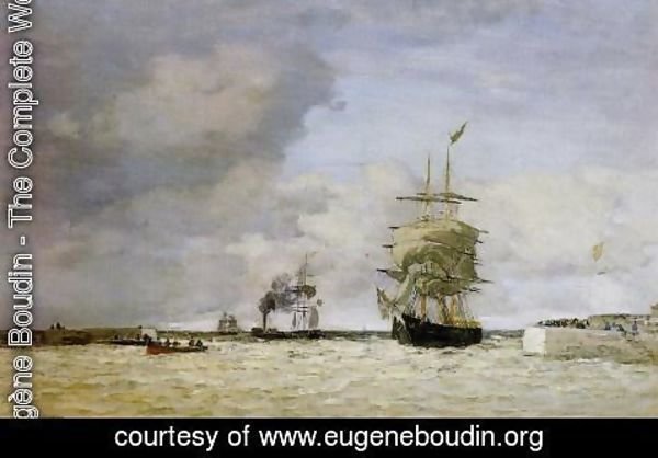 Eugène Boudin - Le Havre, Entrance to the Port