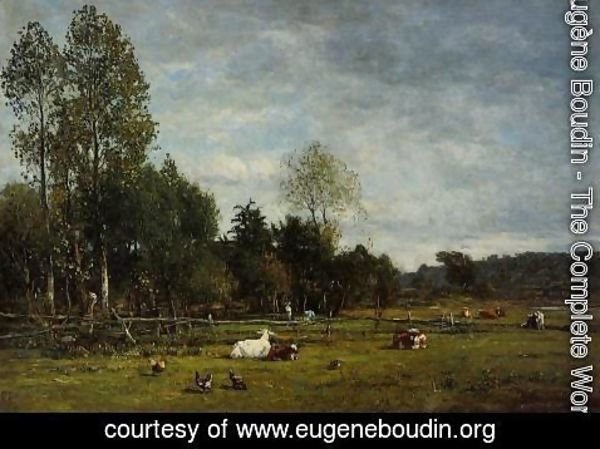 Eugène Boudin - Landscape near Honfleur I