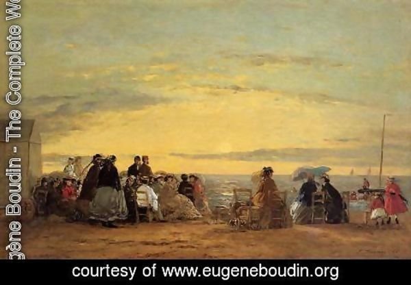 Eugène Boudin - On the Beach, Sunset