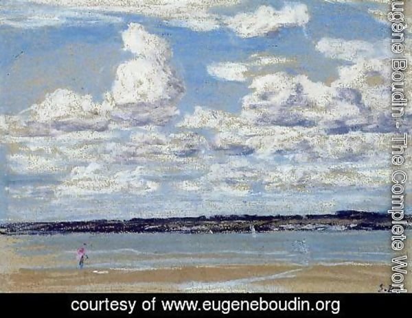 Eugène Boudin - An Estuary in Brittany