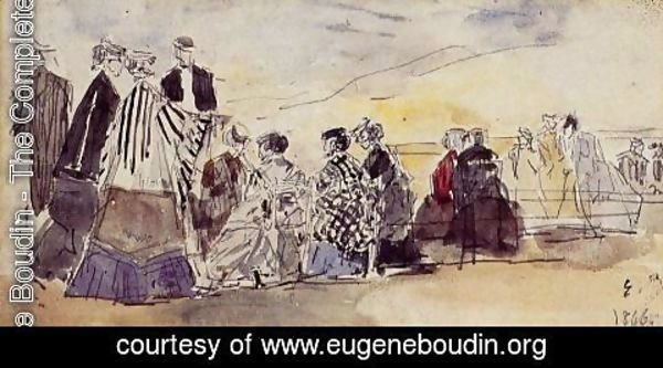 Eugène Boudin - Crinolines on the Beach II