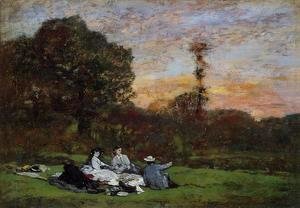 Eugène Boudin - Luncheon on the Grass, the Family of Eugene Manet