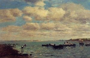 Eugène Boudin - Camaret, Fishermen and Boats