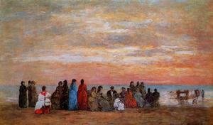 Eugène Boudin - Figures on the Beach at Trouville