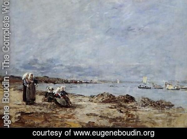 Eugène Boudin - Plougastel, Women Waiting for the Ferry