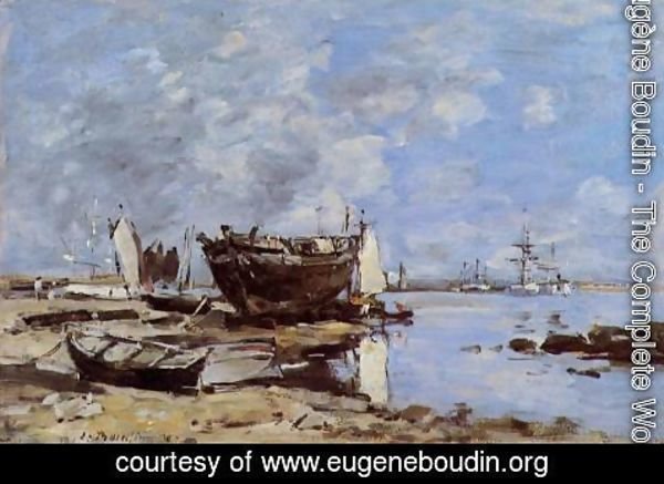 Eugène Boudin - Plougastel, the Ferry Passage I