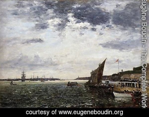 Eugène Boudin - Marines Landing in Brest Harbor
