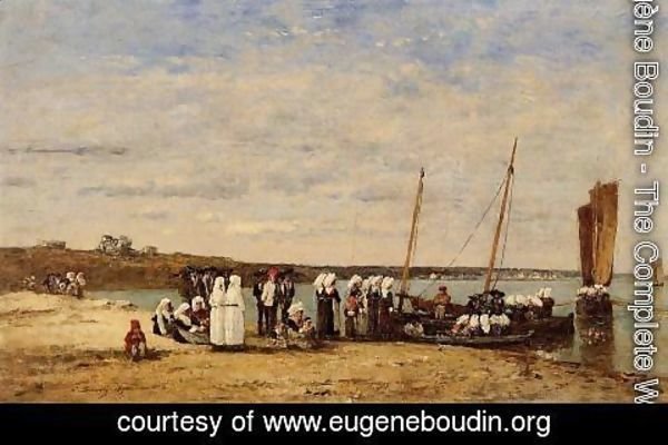Eugène Boudin - Fishermen of Kerhor Receiving a Blessing at Plougastel