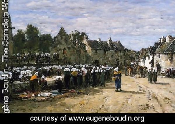 Eugène Boudin - The Market at Landenneau