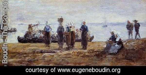 Eugène Boudin - The Ferry at Plougastel