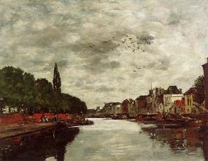 Eugène Boudin - A Canal near Brussels