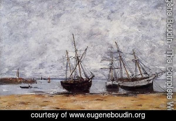 Eugène Boudin - Portrieux, the Port at Low Tide